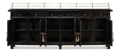 Credenza lunga in ebano antico inglese 
