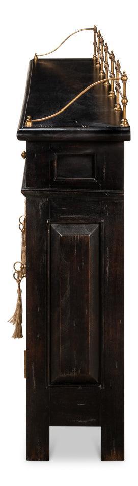 Credenza lunga in ebano antico inglese 