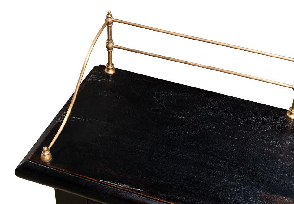 Credenza lunga in ebano antico inglese 