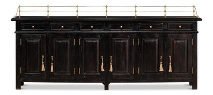 Credenza lunga in ebano antico inglese 