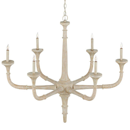 Lampadario a 6 luci in arenaria naturale