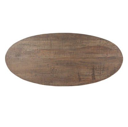 Tavolo da pranzo ovale in legno e ferro Eiffel