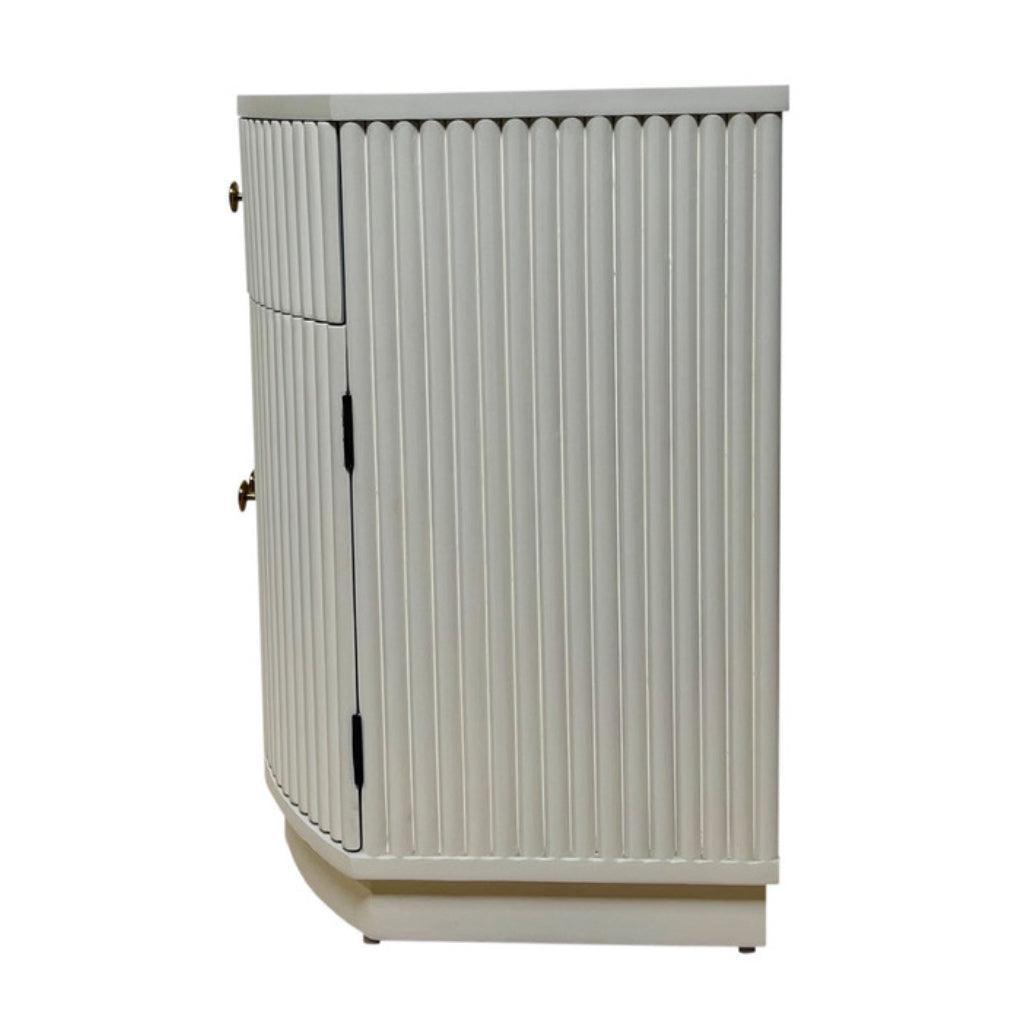 Tavolino laterale Elle White Ridged 