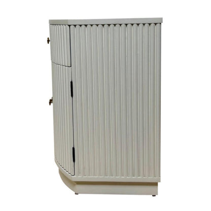 Tavolino laterale Elle White Ridged 