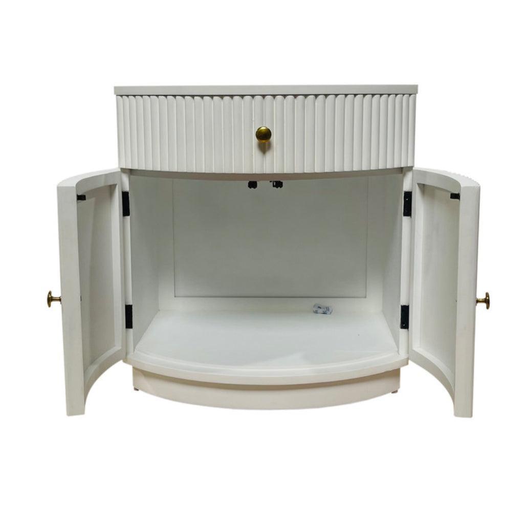 Tavolino laterale Elle White Ridged 