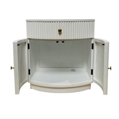 Tavolino laterale Elle White Ridged 