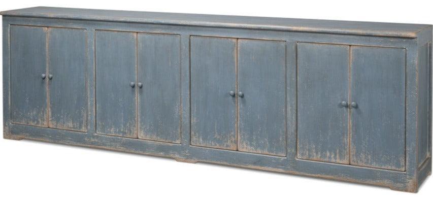 Buffet extra lungo stile fattoria blu