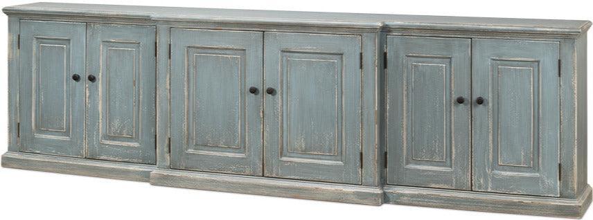Credenza extra lunga in stile fattoria blu-grigio