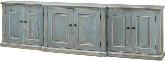 Credenza extra lunga in stile fattoria blu-grigio