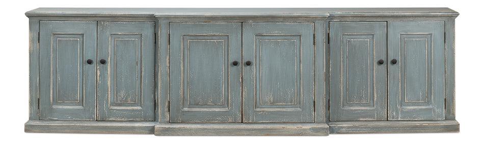 Credenza extra lunga in stile fattoria blu-grigio