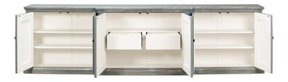 Credenza extra lunga in stile fattoria blu-grigio