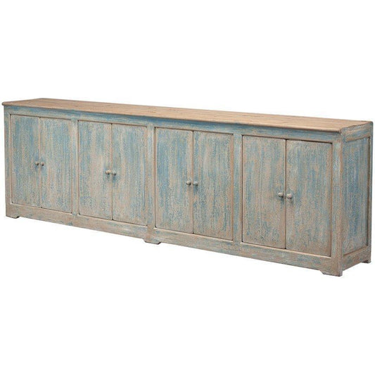Credenza extra lunga blu lavata