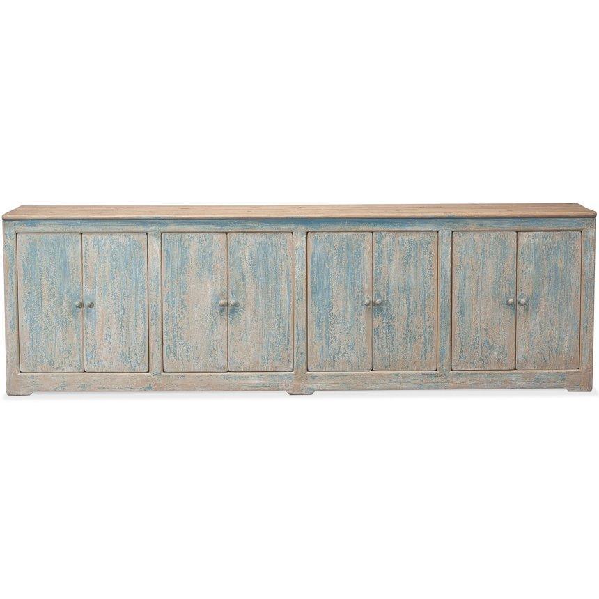 Credenza extra lunga blu lavata