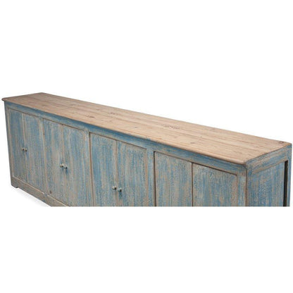 Credenza extra lunga blu lavata