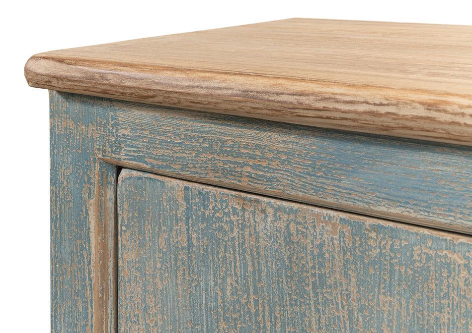 Credenza extra lunga blu lavata