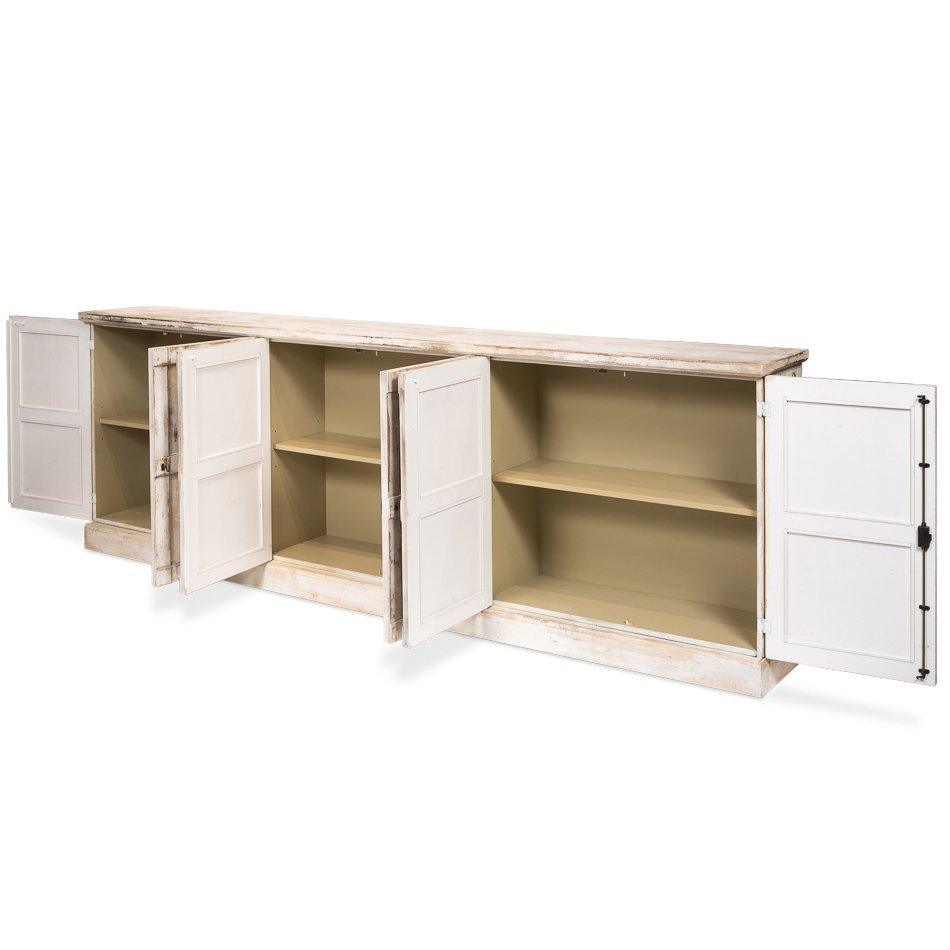 Buffet chic bianco invecchiato extra lungo