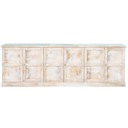 Buffet chic bianco invecchiato extra lungo