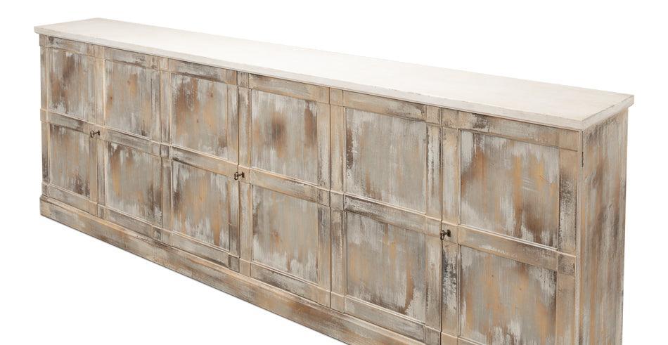 Credenza chic extra lunga in rovere grigio