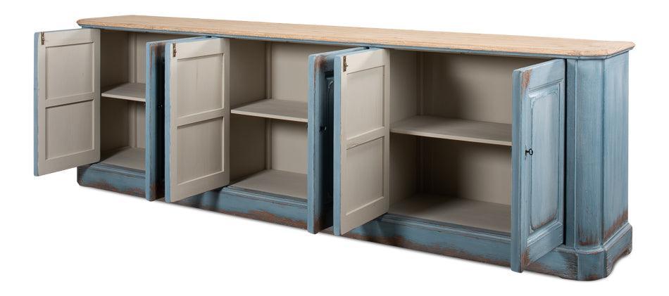 Credenza extra lunga celeste