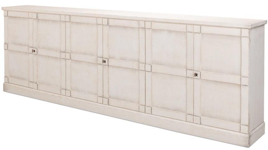 Buffet bianco in stucco extra lungo