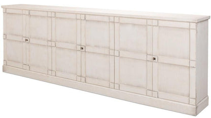 Buffet bianco in stucco extra lungo