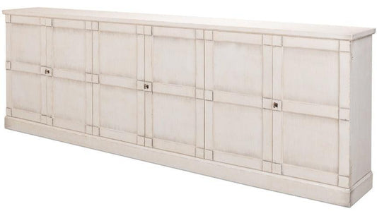 Buffet bianco in stucco extra lungo