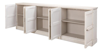 Buffet bianco in stucco extra lungo