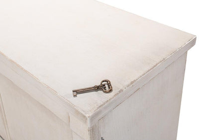 Buffet bianco in stucco extra lungo