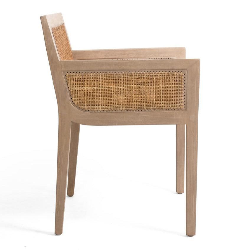 Poltrona da pranzo moderna in rattan naturale