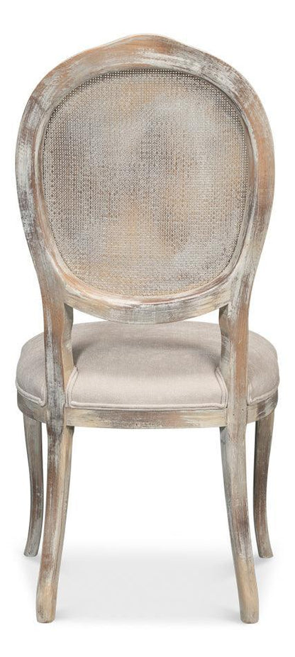 Sedie in stile rustico con schienale in canna e seduta color crema - Coppia