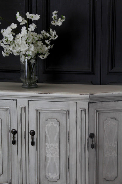 Buffet curvo a 4 ante in stile fattoria