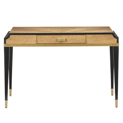 Scrivania in mogano impiallacciato color tortora