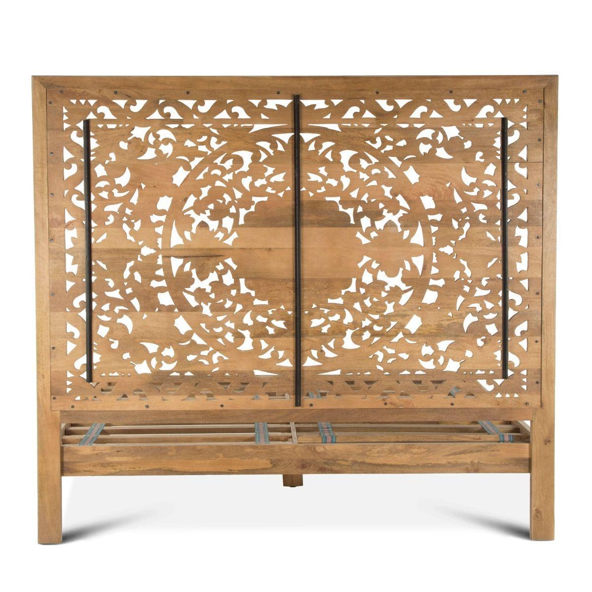 Letto in legno naturale Flora Bohemian