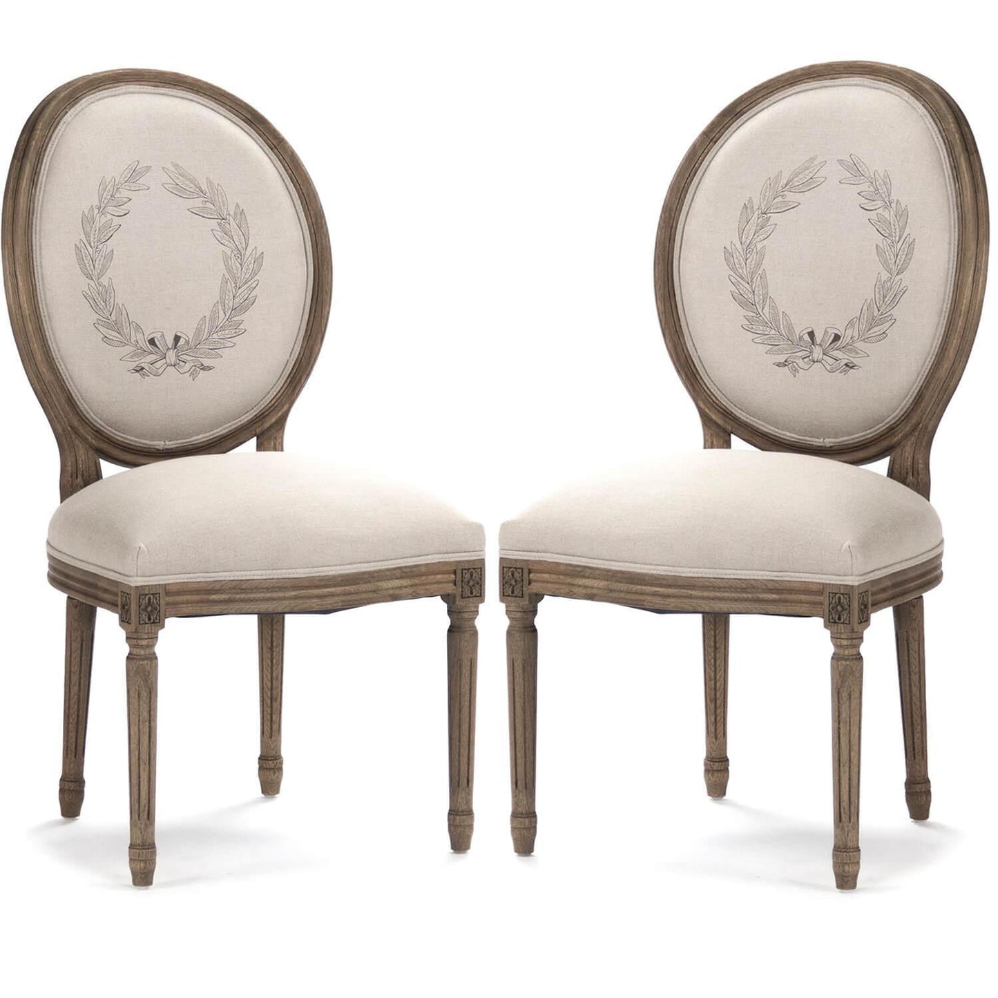Sedie laterali con ghirlanda d'arte francese