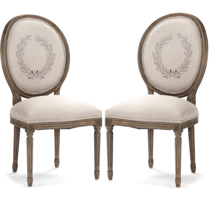 Sedie laterali con ghirlanda d'arte francese