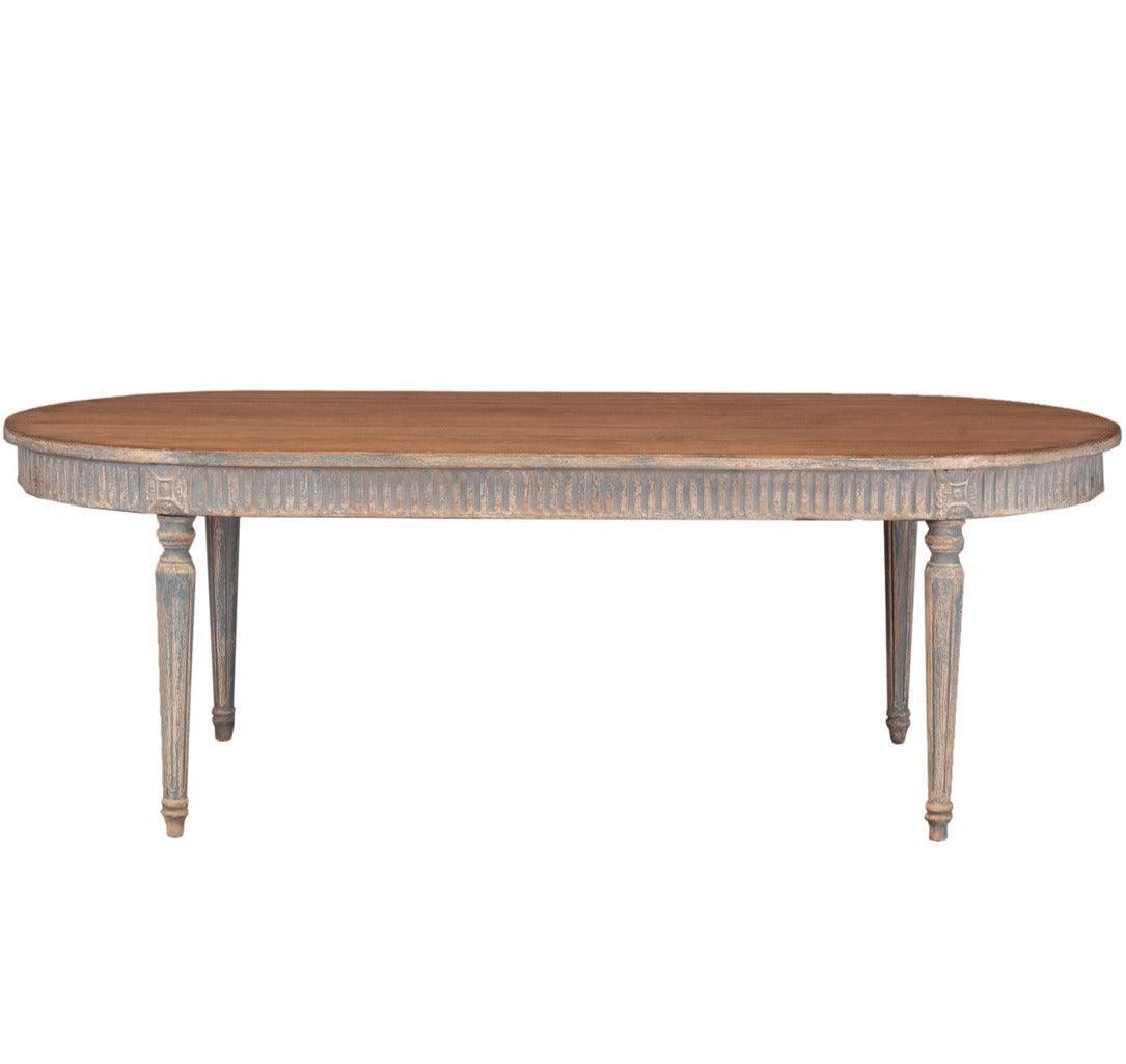 Tavolo da pranzo in cassis blu francese