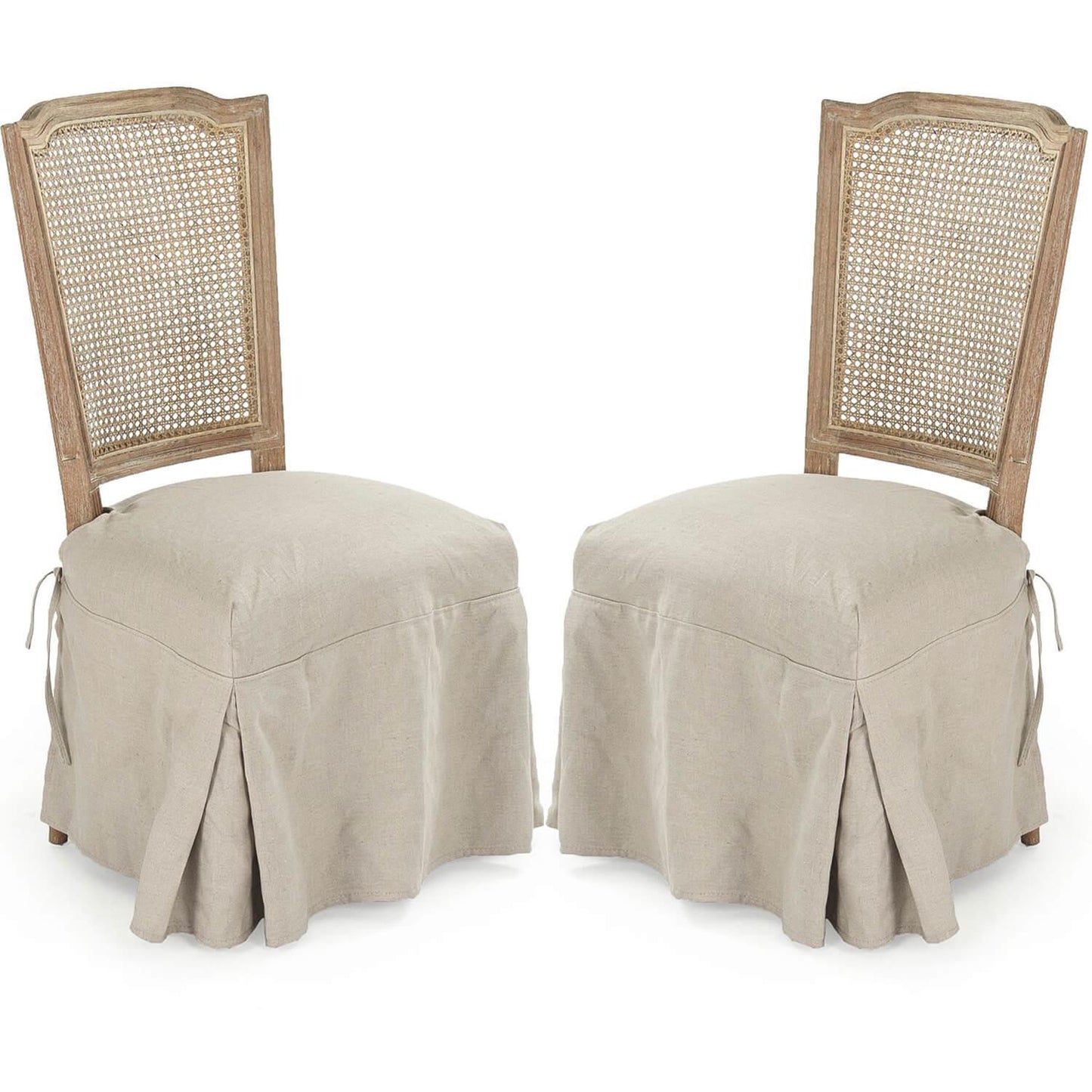 Sedie laterali con schienale in canna francese - Coppia