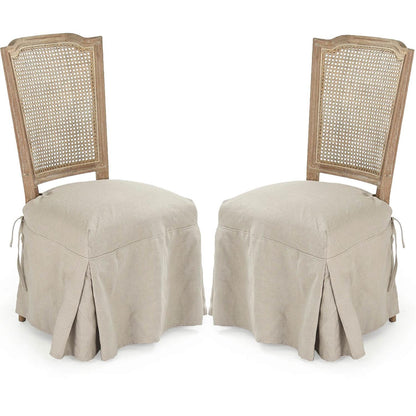 Sedie laterali con schienale in canna francese - Coppia