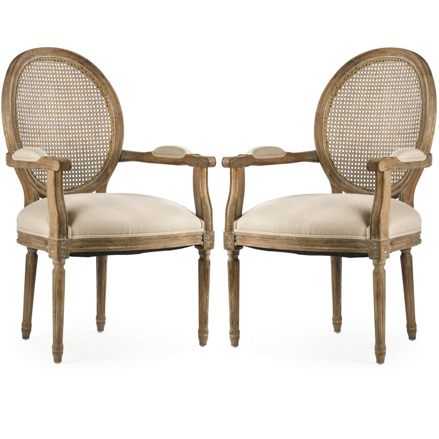 Poltrona con schienale in canna French Chic