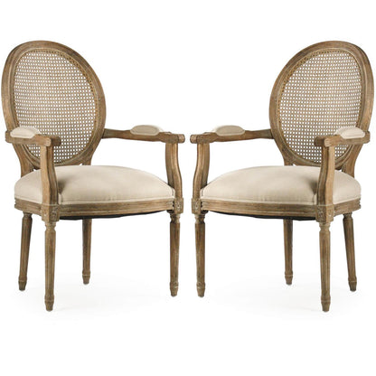 Poltrona con schienale in canna French Chic