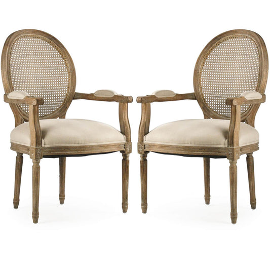 Poltrona con schienale in canna French Chic