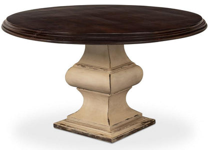 Tavolo da pranzo con piedistallo color crema francese