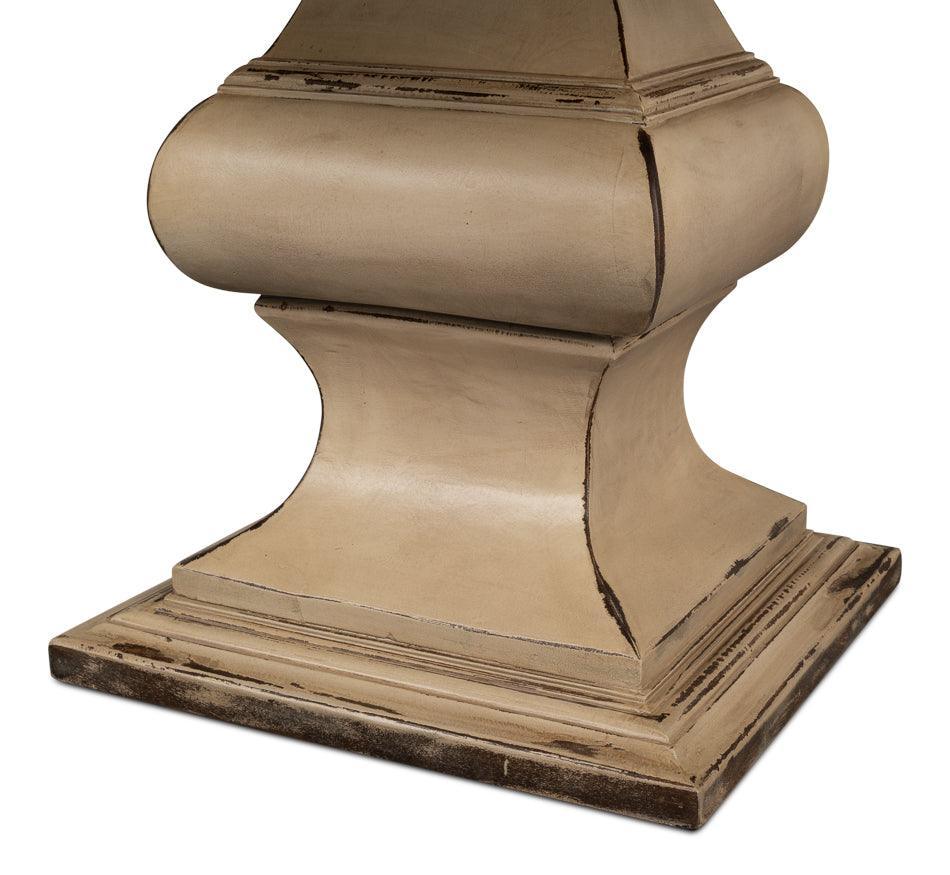 Tavolo da pranzo con piedistallo color crema francese