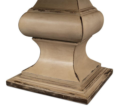 Tavolo da pranzo con piedistallo color crema francese