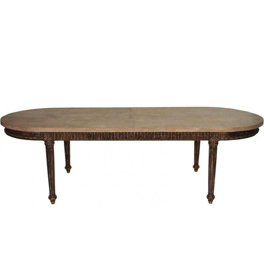 Tavolo da pranzo ovale in stile fattoria francese