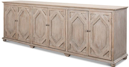 Credenza stile fattoria a 6 ante grigio francese
