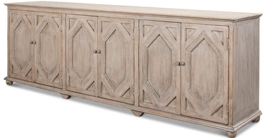 Credenza stile fattoria a 6 ante grigio francese