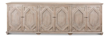Credenza stile fattoria a 6 ante grigio francese