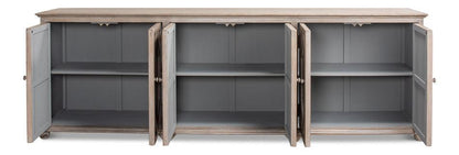 Credenza stile fattoria a 6 ante grigio francese