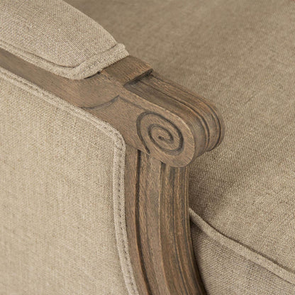 Poltrona a righe blu Louis francese